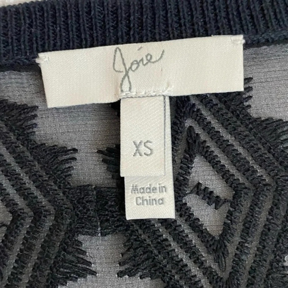 Joie • Black Jenka Lace Eyelet Mesh Back Blouse - Picture 6 of 6